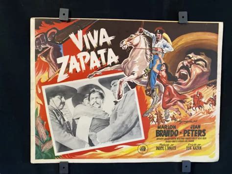 1952 VIVA ZAPATA MARLON BRANDO JEAN PETERS Orig Mexican Lobby Card