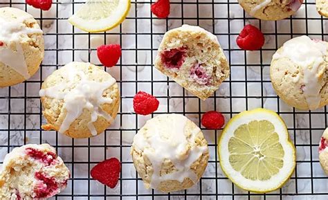 Raspberry Lemon Muffins With Lemon Glaze The Thirsty Feast By Honey And Birch