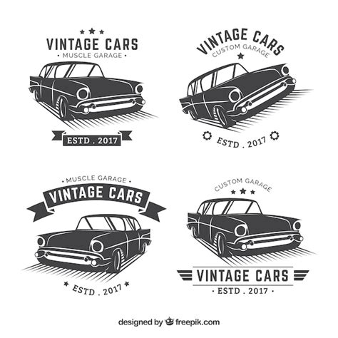 Vintage car logo collection | Free Vector