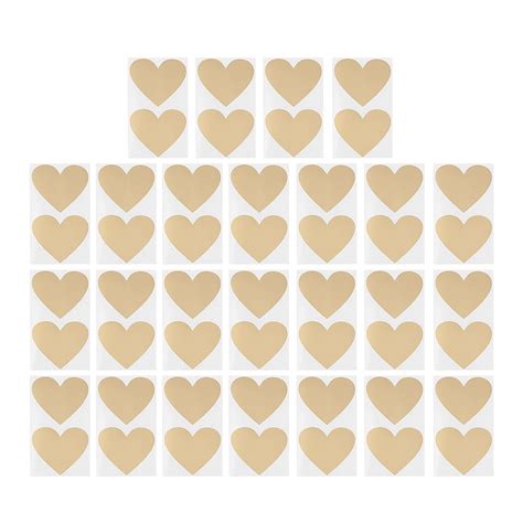 NUOLUX 50PCS Heart Shaped Scratch Stickers Creative DIY Scratch