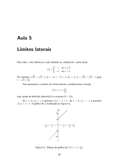 Apostila Da Aula 5 Sobre Limites Laterais Com Exercícios Docsity