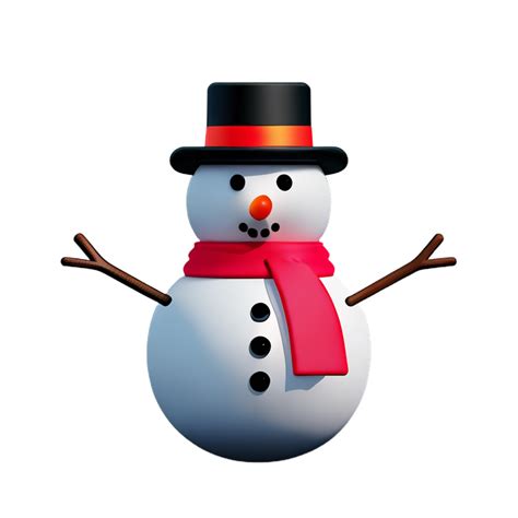 Christmas 3d Snowman With Black Hat Illustration 28209796 PNG