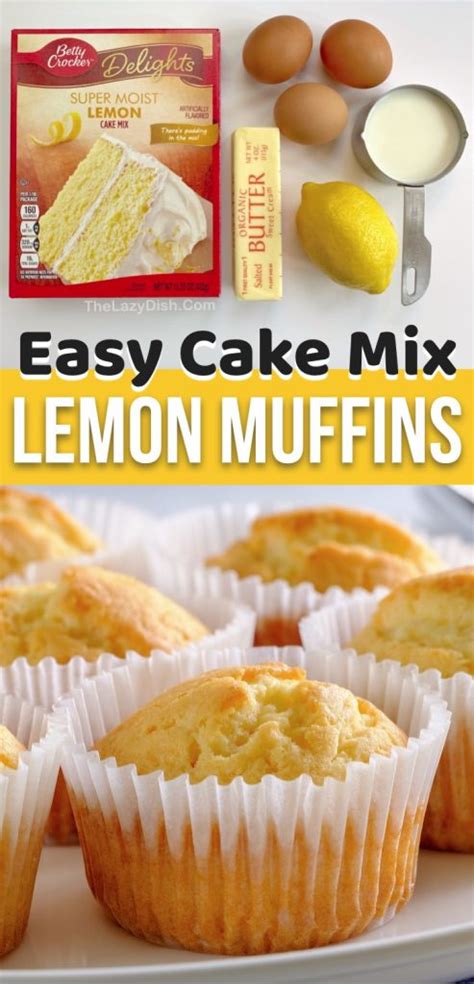 Cake Mix Lemon Muffins Quick And Easy