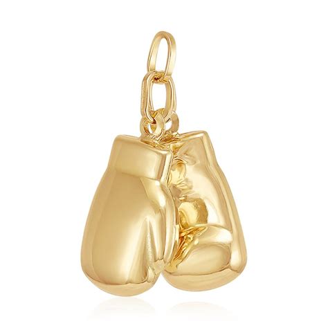 9ct Solid Yellow Gold Boxing Plain Gloves Pendant 110159 Fjewellery