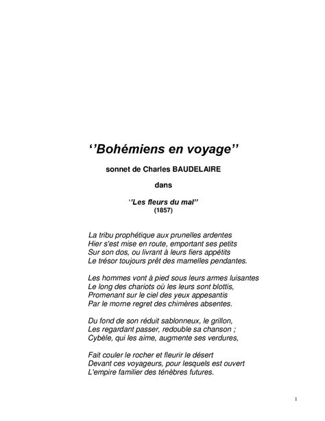 Bohémiens en voyage’’ de Baudelaire: analyse | Lectures Littérature