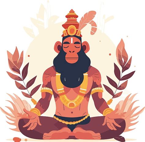 Premium Vector Spiritual Monkey God Hanuman Meditating Peacefully