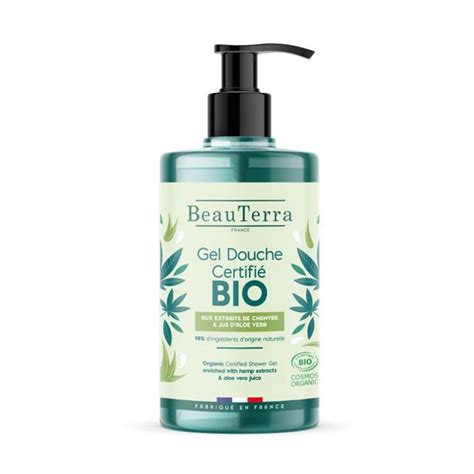 Gel Douche Aux Extraits De Chanvre Et Jus D Aloe Vera Bio 750ml Beauterra