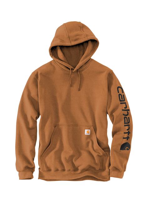 Carhartt Men's Brown Midweight Hooded Logo Sweatshirt | Logo Hoodie