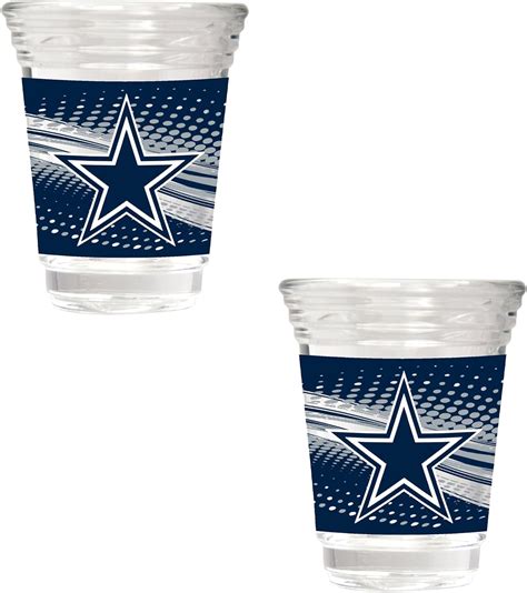 Great American Products Dallas Cowboys 2 Piece 2oz Party Shot Glass Set Sports