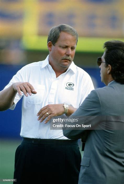 Head Coach Mike Holmgren Of The Green Bay Packers Is Seen On The