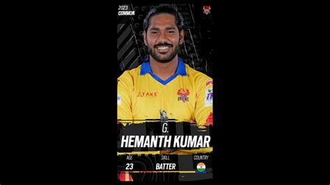 G Hemanth Kumar Digital Player Card Dd Tnpl Fancraze