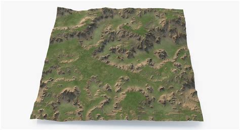 Grassy Terrain D Model Ztl Obj Fbx Max Free D