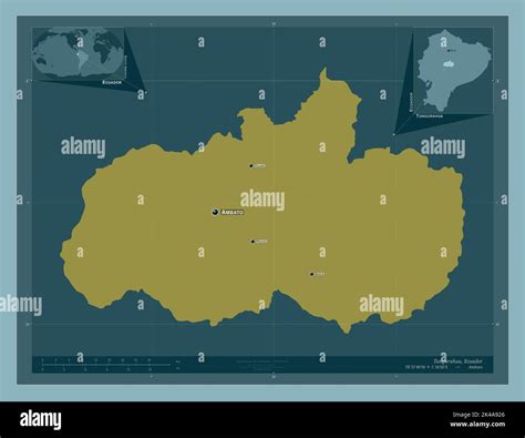 Tungurahua Province Of Ecuador Solid Color Shape Locations And Names