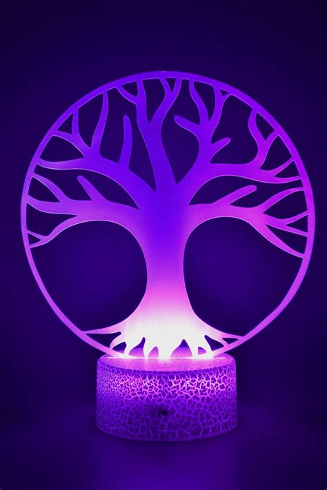 lampe lumineuse 3 d personnalisée à led arbre de vie