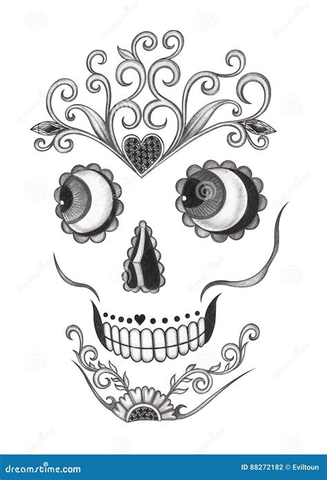 Art Face Skull Day Of The Dead Stock Illustration Illustration Of