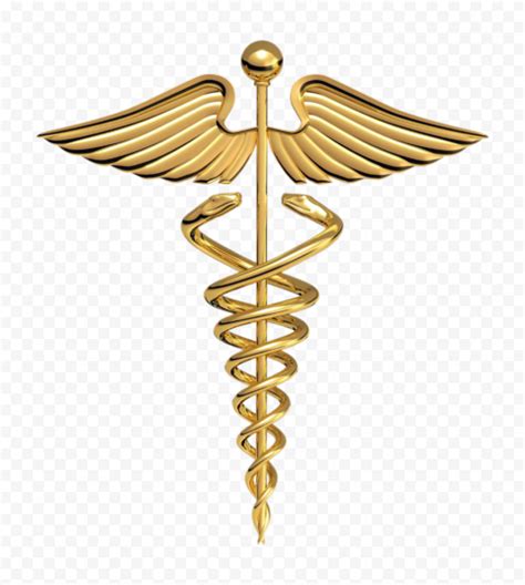 HD Caduceus Gold Medical Symbol PNG Citypng