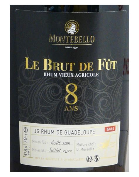 Rhum Montebello Le Brut de Fût 8 ans