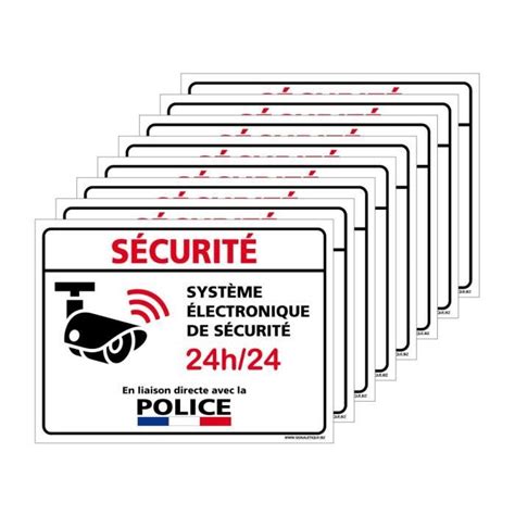 Autocollants Alarme Lot De Stickers Alarme S Curit Protection