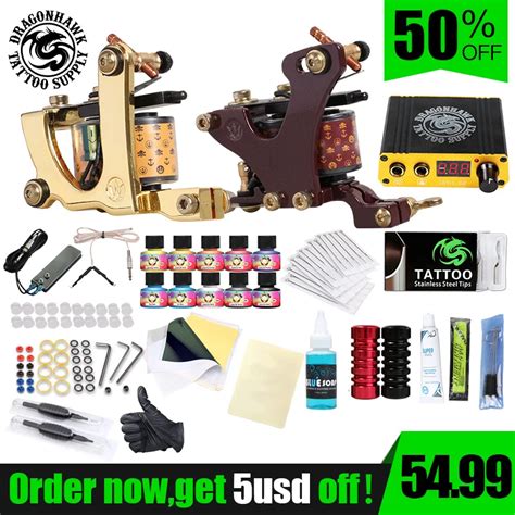 Professional Complete Tattoo Kits Set Tattoo Machine Power Supply 2