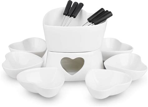 Bigger And Improved Zen Kitchen Fondue Pot Set Glazed