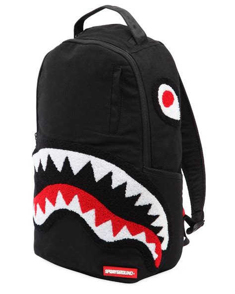 Sprayground Ghost Chenille Shark Backpack In Black For Men Lyst