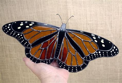 Monarch Butterfly Stained Glass Wall Hanging Wildlife Art Etsy Canada