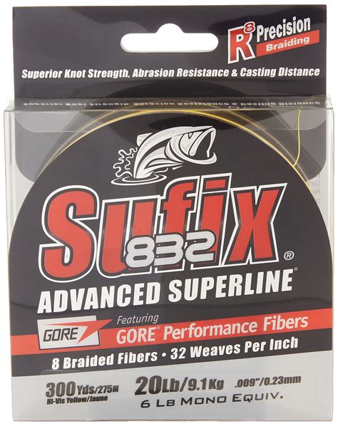 Sufix Advanced Superline Braid Hi Vis Yellow Pound Yard Spool