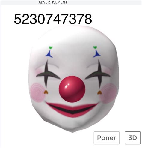 Clown Mask For Halloween Clown Clothes Bloxburg Decal Codes Roblox