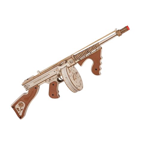 Rokr Diy Assemble Model Toy Lqb D Wooden Submachine Gun Puzzle