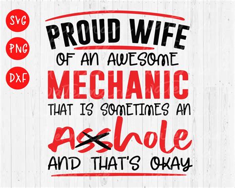 Mechanic Wife Svg Proud Wife Of An Awesome Mechanic Im Etsy