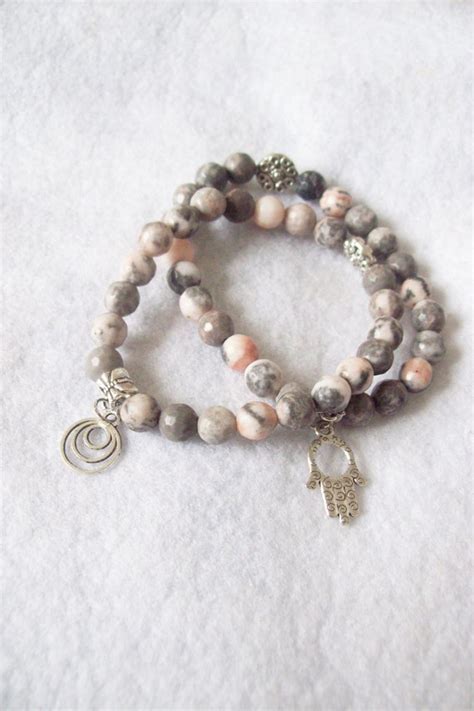 Items Similar To Faceted Jasper Beaded Charm Bracelets Charm Braceles