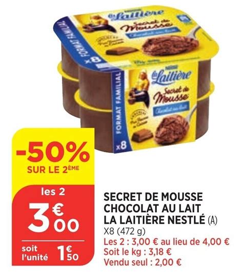 Promo Secret De Mousse Chocolat Au Laitiére Nestlé chez Bi1