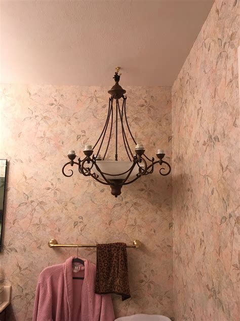 Chandelier In Small Bathroom Replaced The Artificial Hanging Plant