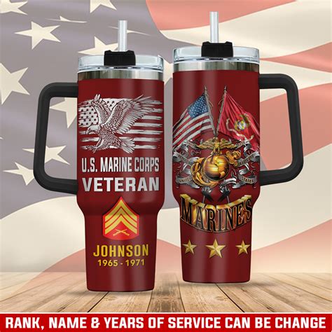 US Marine Corps Stainless Steel Tumbler 40oz 999Custom