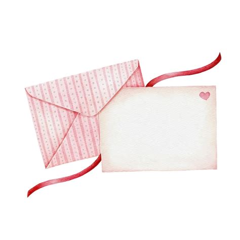 Enveloppe Rose Avec Du Papier Vierge Dans Un Style Aquarelle Lettre D