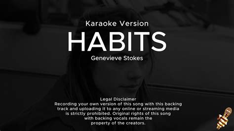 Genevieve Stokes Habits Karaoke Version YouTube