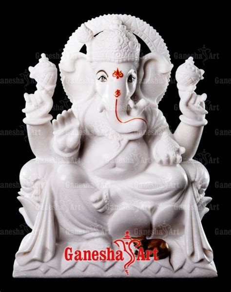 Ahmedabad White Marble Ganesha Statue GN 2009 Size 1 Feet To 6 Feet