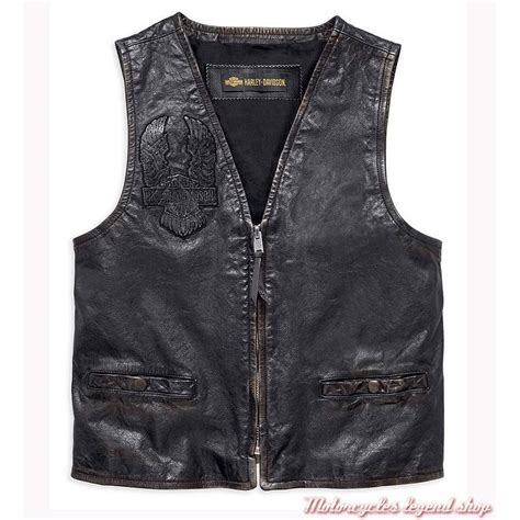 Gilet Cuir Iron Harley Davidson Homme Motorcycles Legend Shop