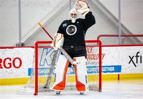 67” Ivan Fedotov Next To His Net At Flyers Practice Rhockey