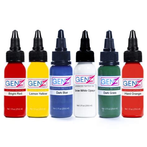 Intenze Gen Z Tattoo Ink Basic Set 6x30ml Shopping Tattoo