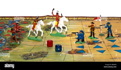 Toy Cowboys And Indians Used In Classic 1963 Waddington Board Game