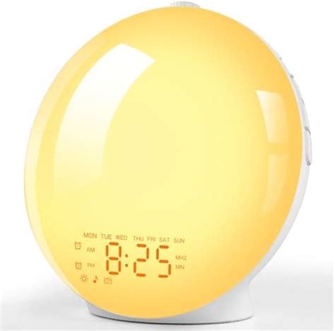 Eveil Lumière LED Radio Réveil Matin Lumineux Lampe de Chevet 20