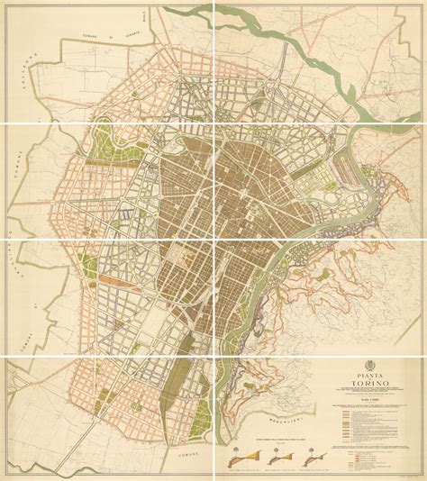 Pianta Di Torino Collindicazione Dei Due Piani Regolatori E Di