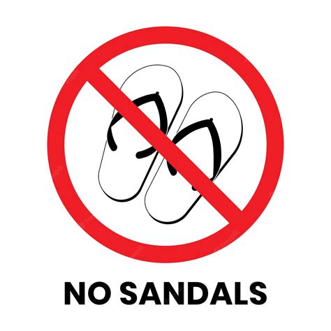 Premium Vector No Sandals Sign Sticker With Text Inscription On