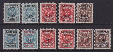 Memel 1923 Stamps With Overprint Michel 124 134 Catawiki