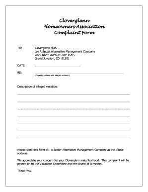 Association Complaint Form Fill And Sign Printable Template Online