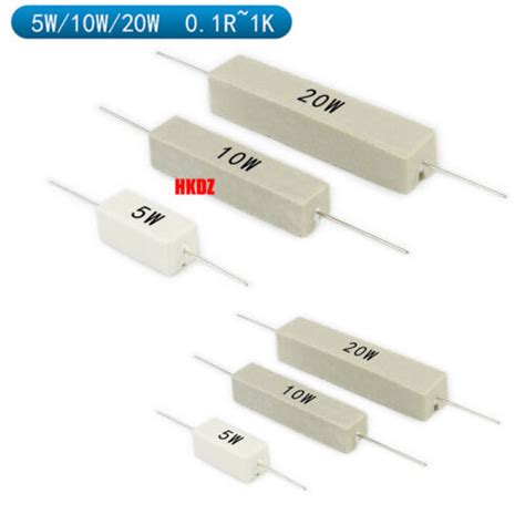 Wirewound Cement Resistor 5 Ceramic Axial 5W 10W 20W Horizontal 0 1