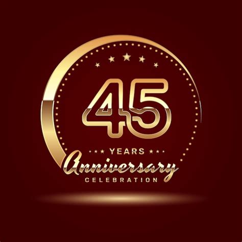 Premium Vector 45 Year Anniversary Celebration Logo Design With A