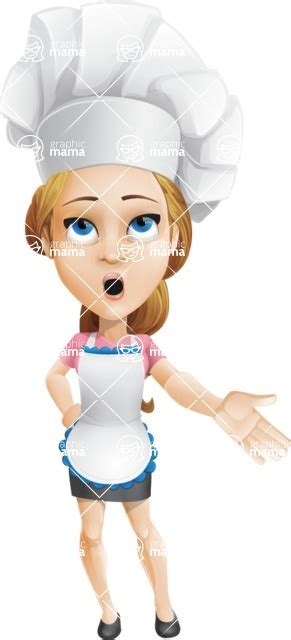 Beautiful Chef Girl Cartoon Vector Character Aka Fleur Detaste Feeling Lost Graphicmama