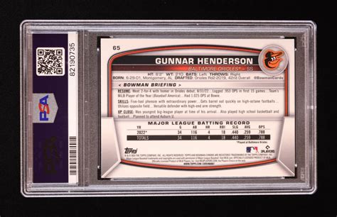 Gunnar Henderson Bowman Chrome Mega Box Rc Psa Pristine